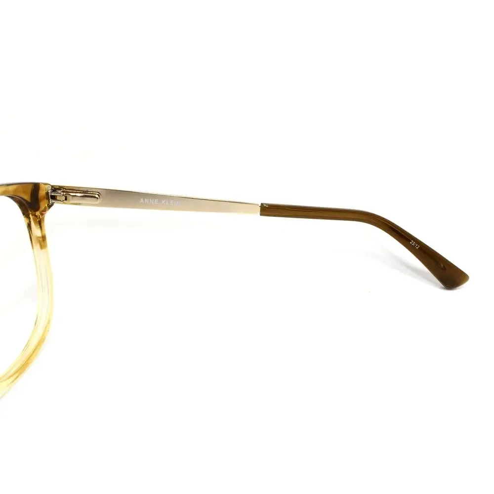 Anne Klein Translucent Honey Amber Round Acetate Glasses